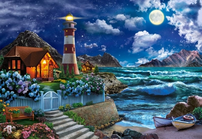 Puzzle 1000 Teile Nacht des Seemanns, Leuchtturm