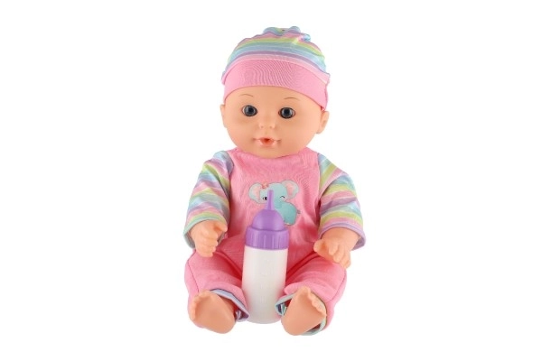 Niedliche Babypuppe 30cm mit Tragesitz und Fläschchen