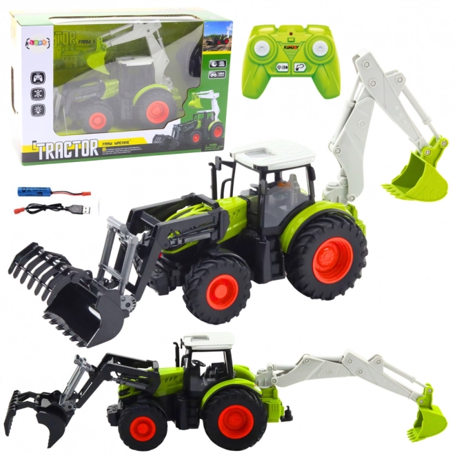 Ferngesteuerter Traktor mit Schaufel und Bagger 2 in 1