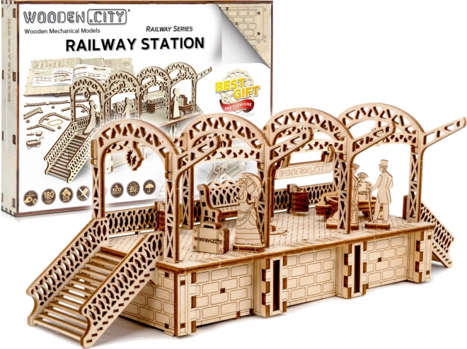 Holzmodellbausatz Bahnhofsgebäude