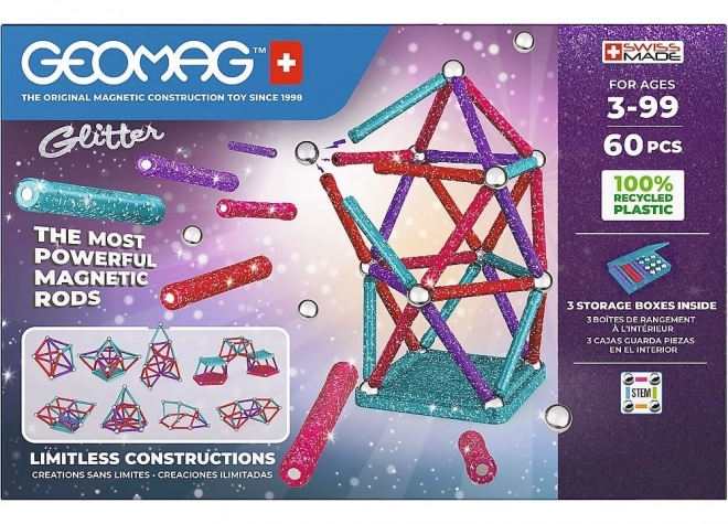 Glitzer Magnetset Recycling 60-teilig von Geomag