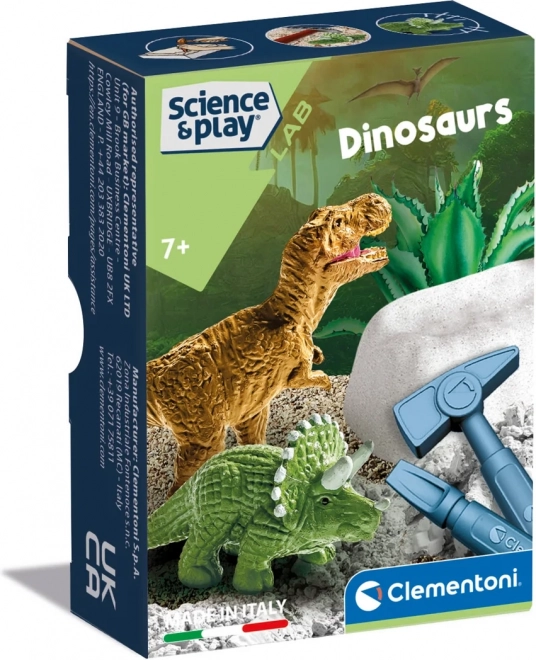 Clementoni Wissenschaft & Spiel Mini-Ausgrabungsset Dinosaurier