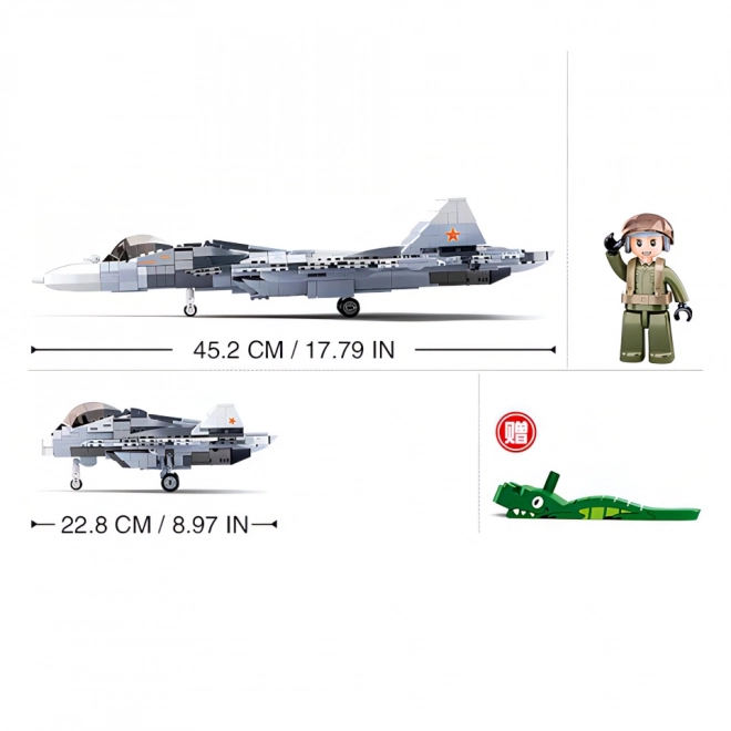 Sluban Baukasten Su-57 Kampfflugzeug 2 in 1