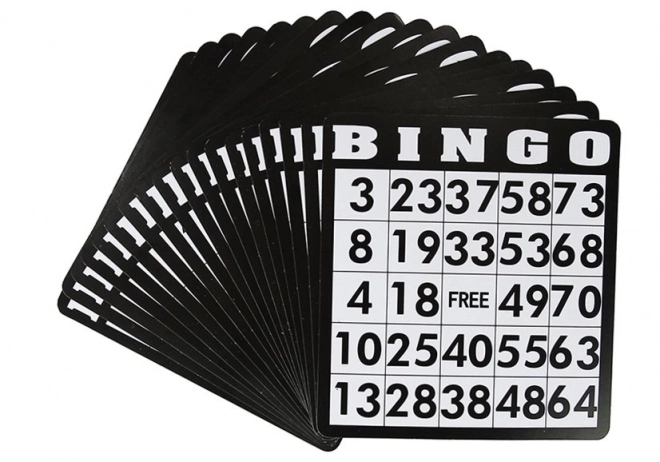 Familienbingo-Spiel mit Metall-Lottobehälter