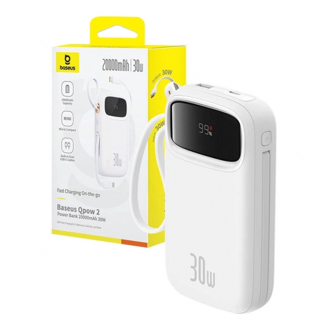 Tragbare Powerbank Baseus QPow 2 in Weiß