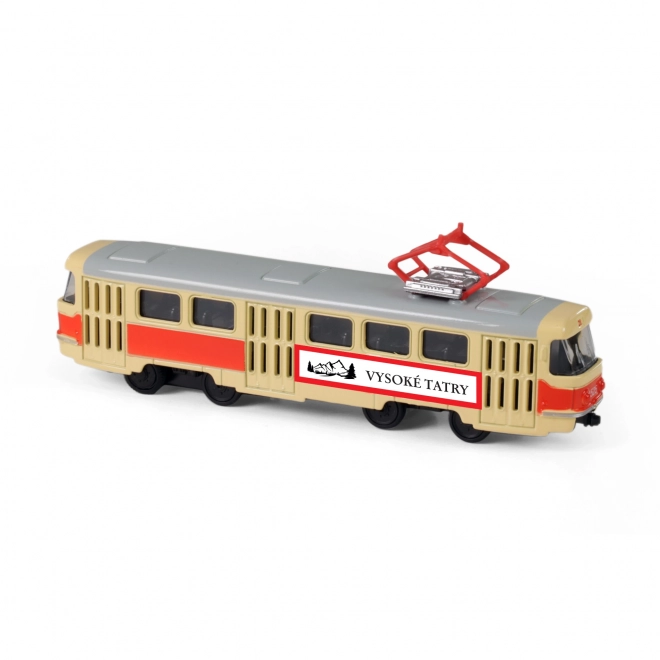 Klassische Retro-Straßenbahn Metall 16 cm