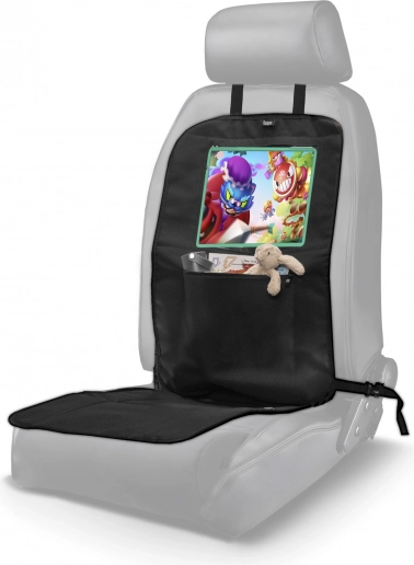 Sitzschutz unter dem Kindersitz mit Tablettasche