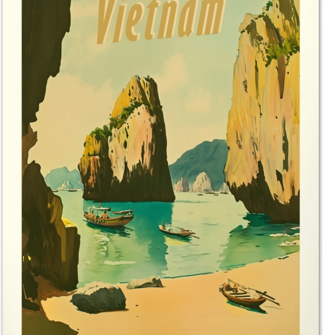 Wandkalender Vintage-Plakate Tropische Paradiese 2026