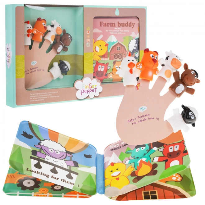 Fingerpuppen-Set Bauernhof mit Buch für Kinder 3+