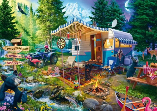 Schmidt Puzzle Mit einem Wohnwagen in den Bergen 1000 Teile