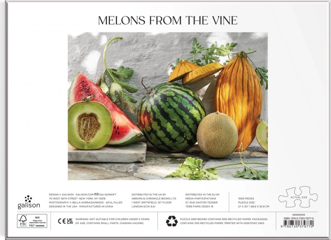 Galison Puzzle Weintraubenmelonen 1000 Teile