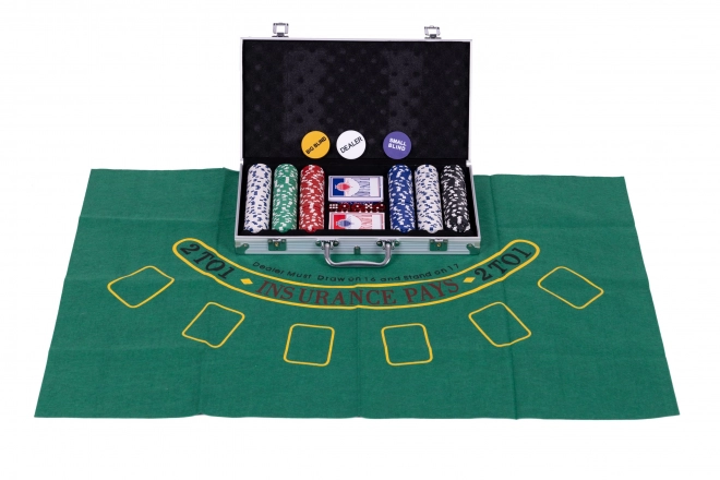 Poker- und Blackjack-Set mit 300 Chips