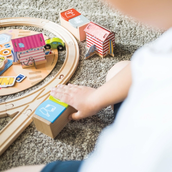 Bigjigs Rail Holz-Eisenbahn Küstenreinigungssatz 70 Teile