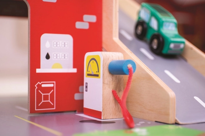 Bigjigs Toys Parkgarage mit Hubschrauberlandeplatz