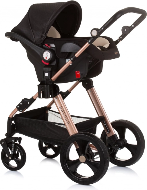 CHIPOLINO Kombinierter Kinderwagen HAVANA 2in1 Obsidian – Goldene