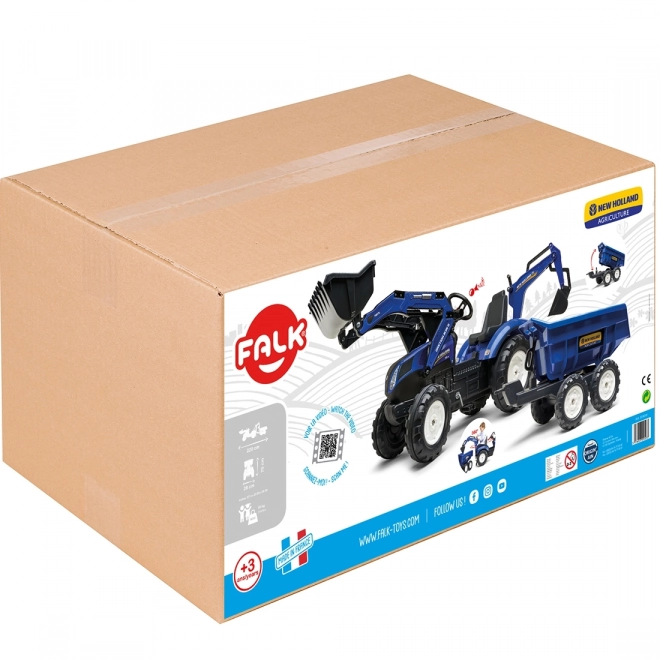 New Holland Traktor mit Anhänger, blau für Kinder ab 3 Jahren