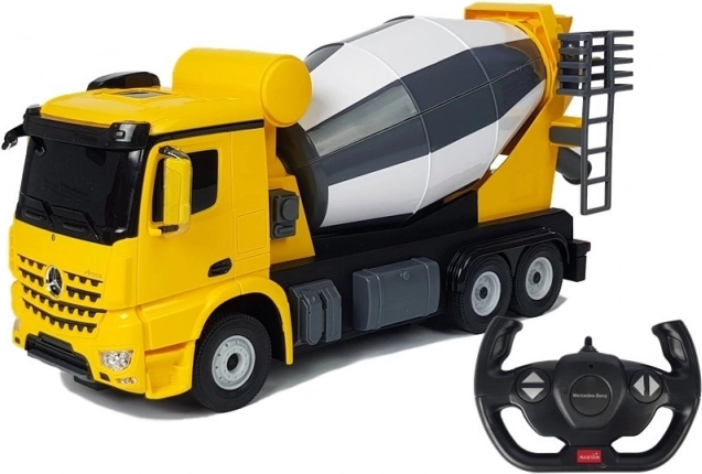 Fernbedienbarer Betonmischer Mercedes-Benz Arocs Rastar 1:14 Gelb