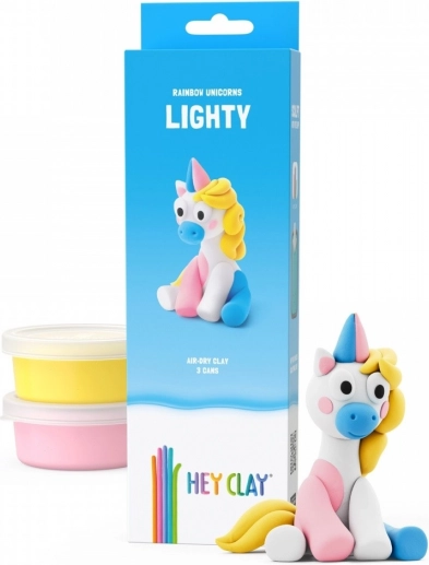 Hey Clay Modelliermasse Einhörner 3er Pack, Lighty