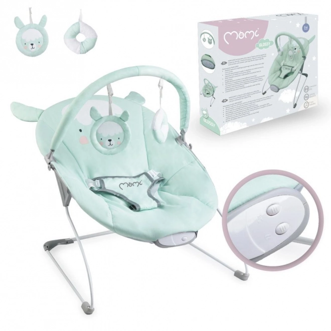 Vibrierendes Babywippe MoMi Glossy Lama mit Melodien