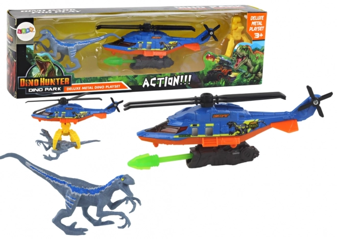 Dinosaurier Hubschrauber Spielset Blau