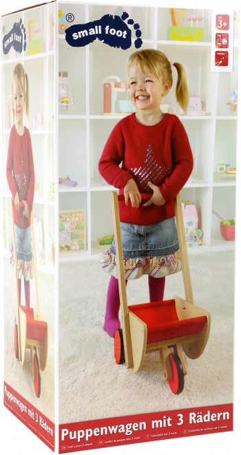 Spielzeugwagen aus Holz mit drei Rädern