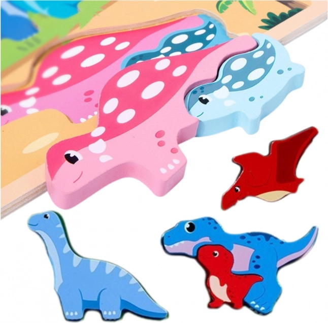 Holzbildungs-Puzzle Dinosaurier mit Zeichenbrett