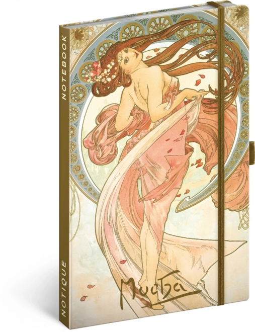 NOTIQUE Notizbuch Alfons Mucha – Der Tanz, liniert, 13 x 21 cm