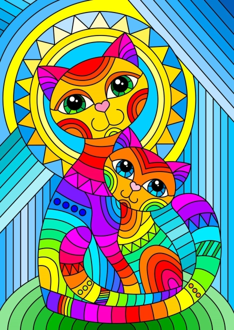 Enjoy Puzzle Ornamentale Katze mit Kätzchen 1000 Teile