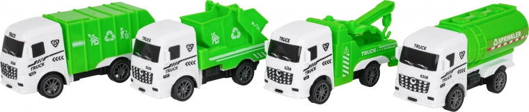 Vier städtische Fahrzeuge in einem Set