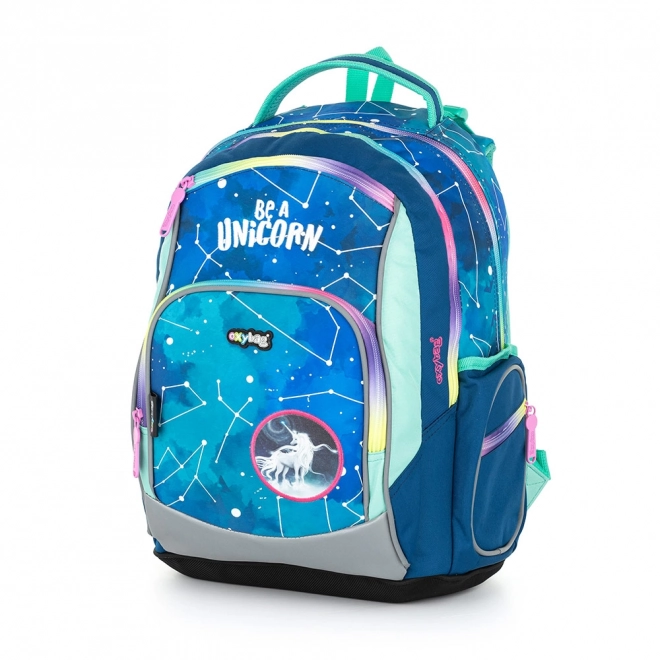 Schulrucksack OXY GO Einhorn Muster