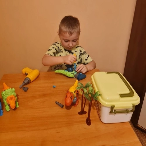 4-in-1 Konstruktion Dinosaurier Set mit Bohrer und Schraubendreher für Kinder