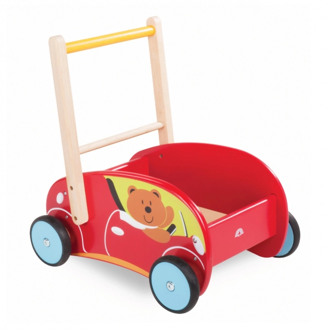 Holzlauflernwagen für Kinder – Rot