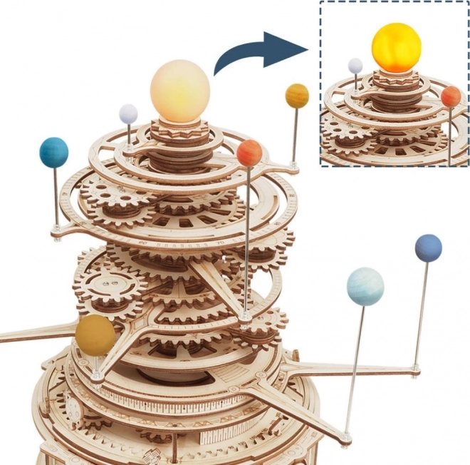 Rokr 3D Holzpuzzle Sonnensystem - Mechanische Planetarium