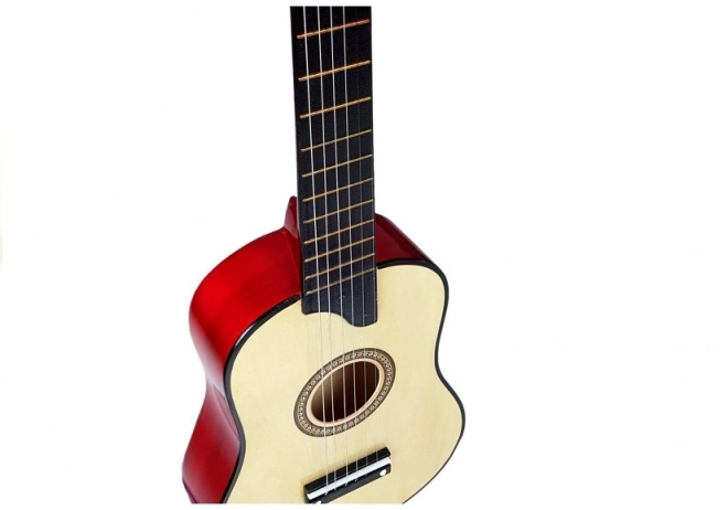 Holzgitarre mit Plektrum Creme