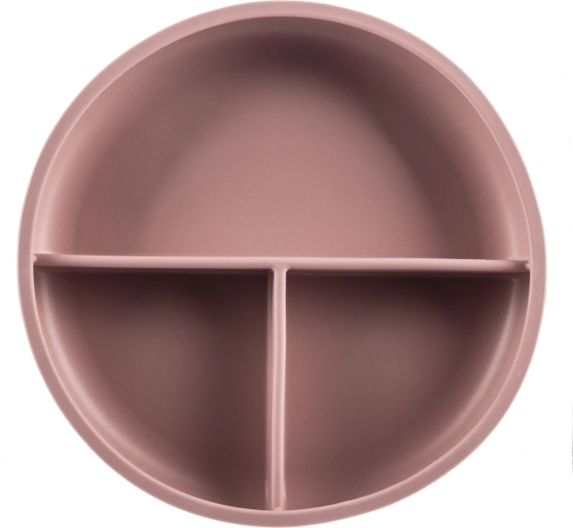 Geteilter Silikonteller mit Saugnapf, Old Pink