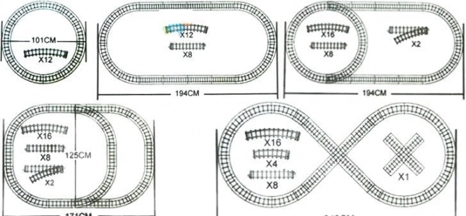 Elektrische Eisenbahn Fenfa mit 7 Waggons und Licht