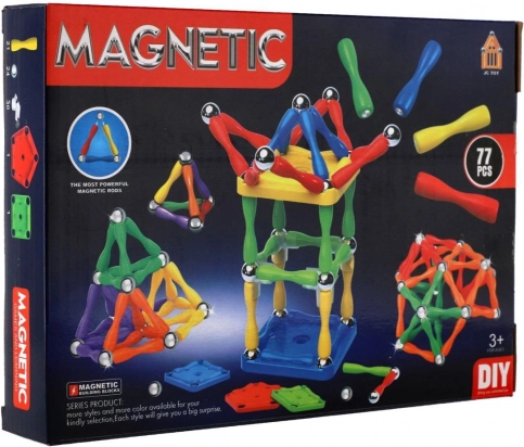 magnetisches Konstruktionsset 77 Teile Kunststoff/Metall