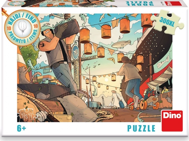 Puzzle DINO Finde die 10 Gegenstände: Hafen XL 300 Teile