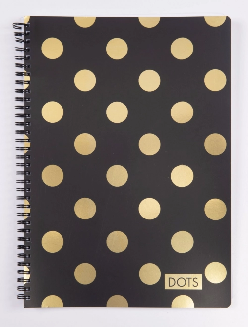 Kariertes A4 Spiralblock Soft Dots Gold