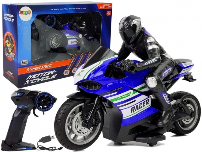 Ferngesteuertes Rennmotorrad 2.4G Blau