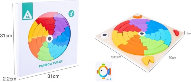 Holzpuzzle Regenbogenrad