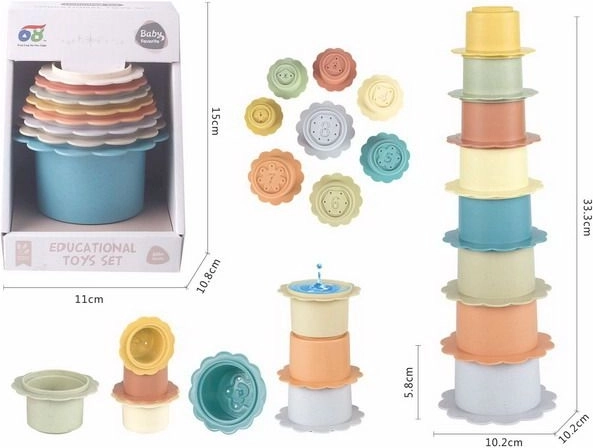 Stapelbecher Turm Blume - 8 Stk