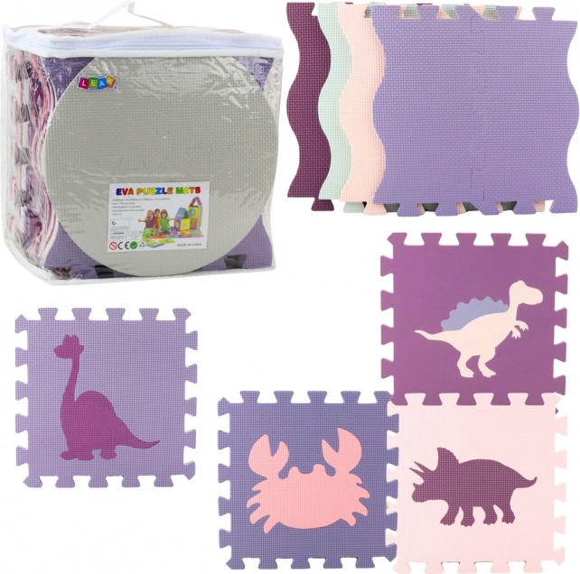 Weiche pädagogische Schaumstoffmatte Puzzle Rosa Lila 25 Stk