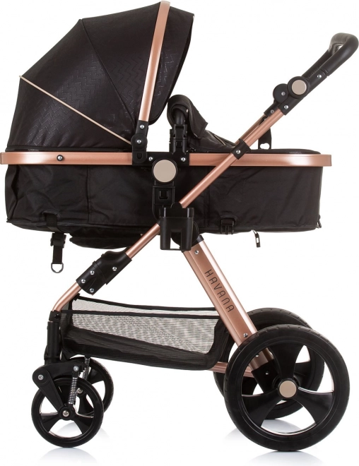 CHIPOLINO Kombinierter Kinderwagen HAVANA 2in1 Obsidian – Goldene