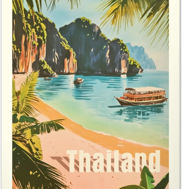 Wandkalender Vintage-Plakate Tropische Paradiese 2026