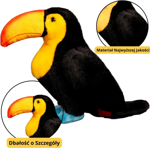 Plüschtukan 25 cm schwarz