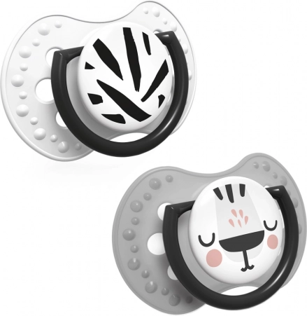 LOVI Schnuller Silikon Dynamisch SALT&PEPPER 6–18 Monate 2 Stk.