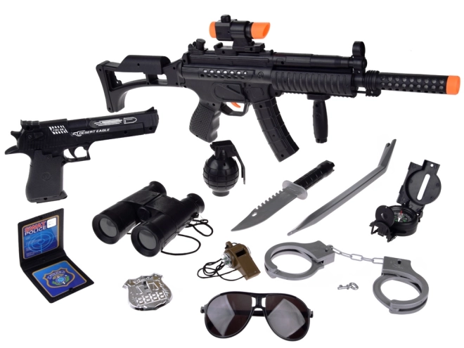 Polizei-Set für Polizistenspielfigur Waffe Handschellen ZA4826