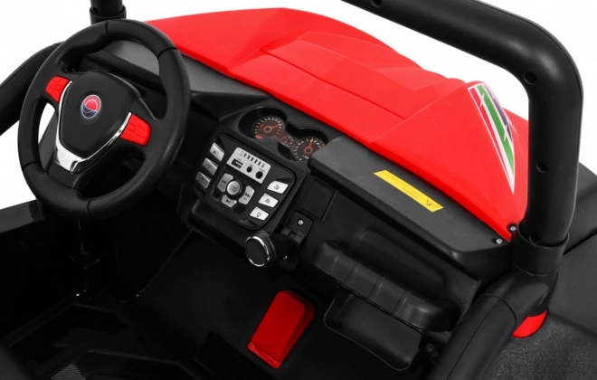 Grand Buggy Strong Lift pro Kinder Rot + Antrieb 4x4 + Fernbedienung + Gepäckträger + Radio MP3 + LED-Diode
