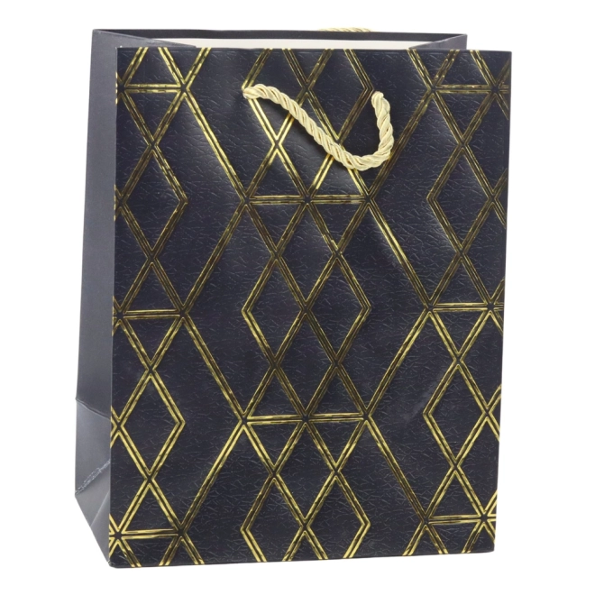 Papiergeschenktasche mit goldenen Mustern